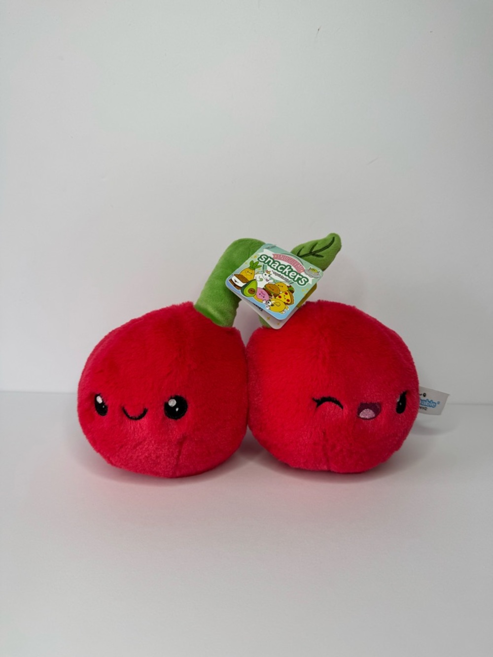 Squishable Snugglemi Snackers Red Cherries 6" Plush NWT Comfort Foods